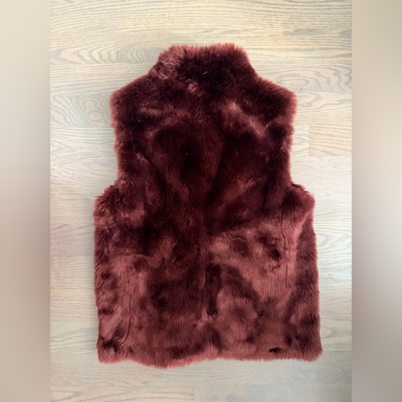J. Crew Burgundy Faux Fur Vest - Picture 6 of 6